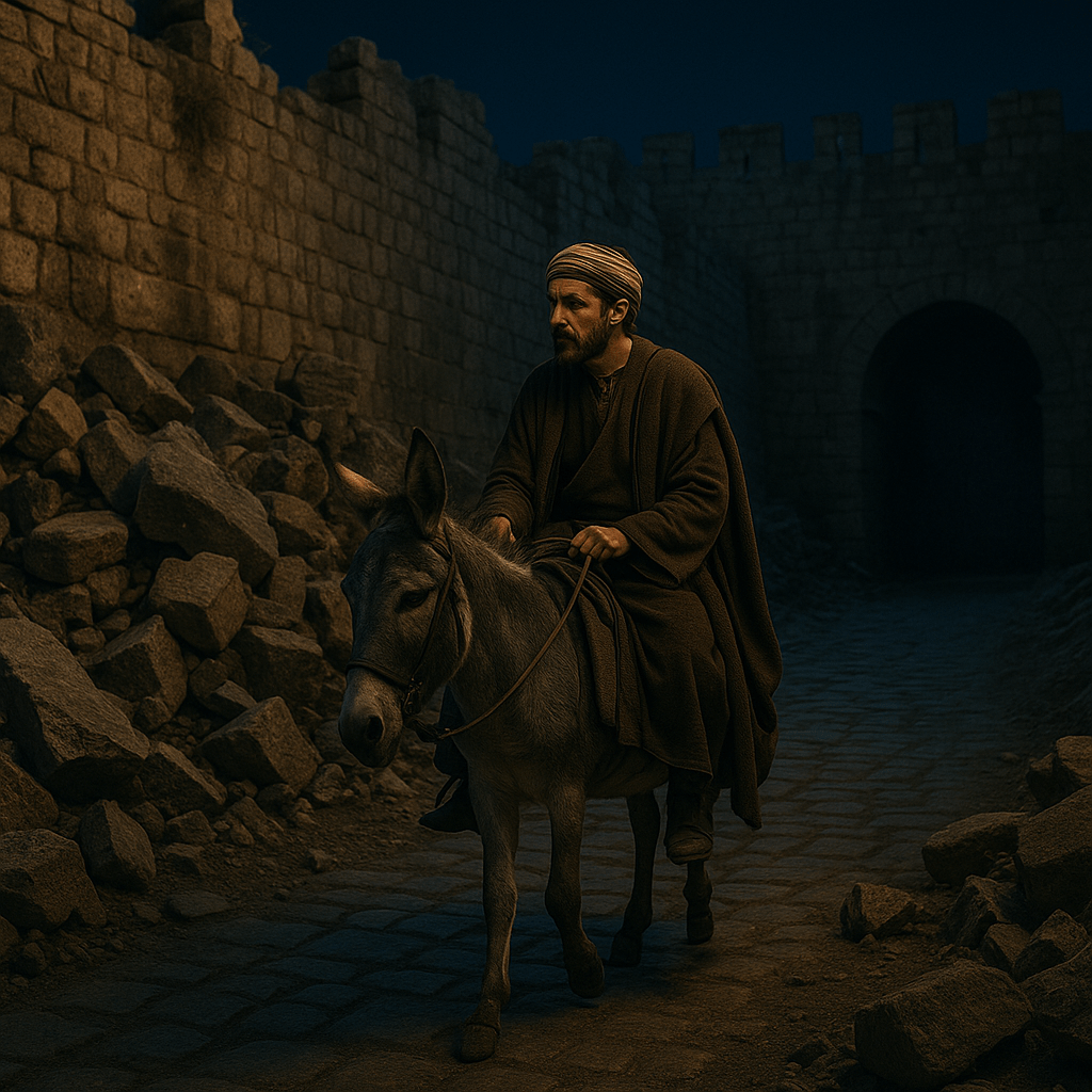 Inspecting the Ruins at Midnight